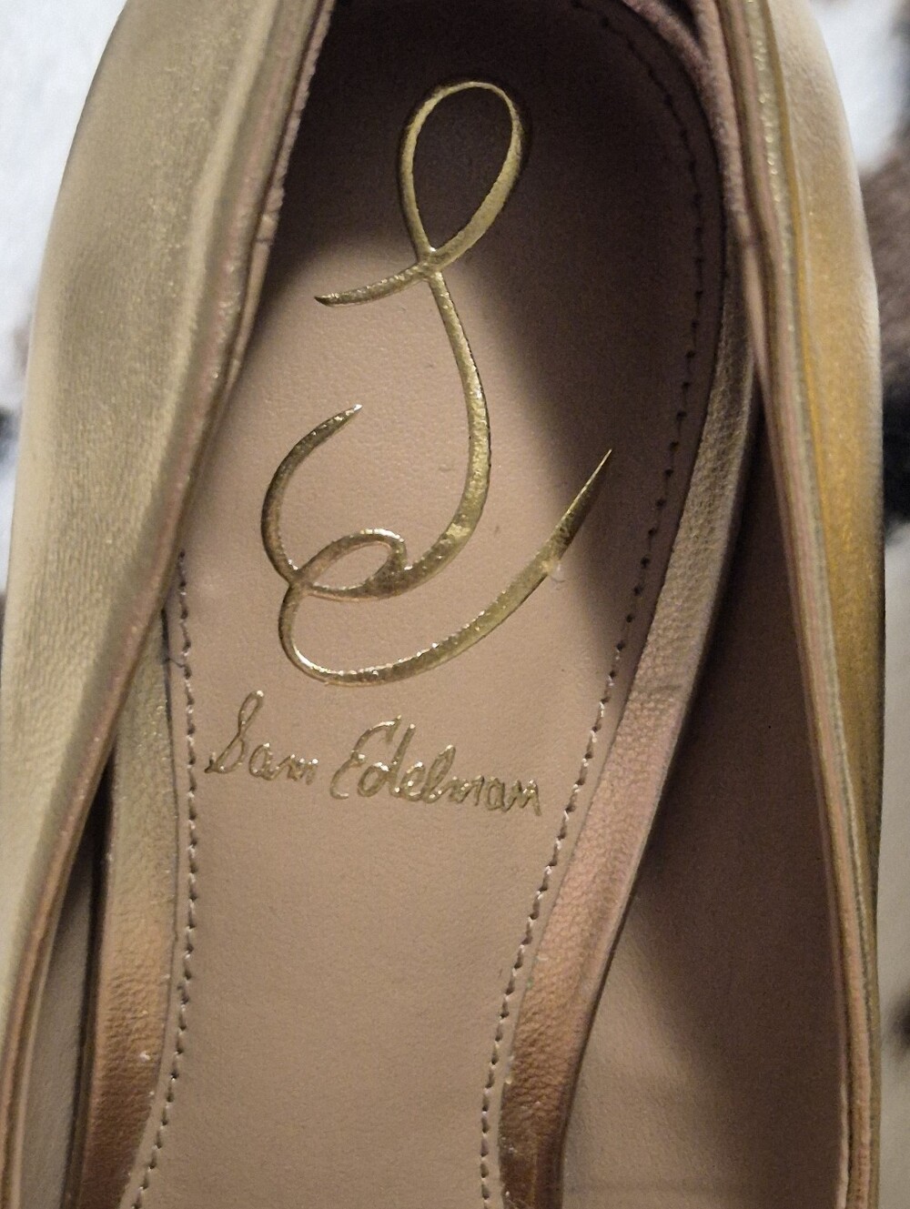 Sam Edelman Metallic Gold Pointed Toe Pumps ..Size:5.5 - Picture 7 of 14